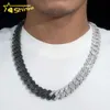 Pass Diamond Tester VVS Black Moissanite Diamond Sier Hip Hop Iced Out Jewelry Men Collier Cuban Link Chain