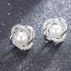Hölzerohrringe Huitan Einfache elegante Nachahmung Perle hohe Qualität Valentinstag Liebe Geschenk vielseitiger Statement Ohrring für Frauen