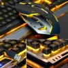 Combos liga liga USB Wired Gaming Keyboard Mouse Gamer Profesional Conjunto de teclado de mouse de jogo LED Conjunto de teclado com fiação de 4000dpi Conjunto de teclado