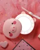 Compact Mirrors Cute little pig makeup mirror with LED light handheld girl small fan portable travel high-definition Q240509