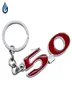Keychains Metall 50 Emblem Red Black Car Keychain Keyring -Schlüsselringe für Mustang GT V8 Coyote -Kettenzubehör Miri224666785 Passend