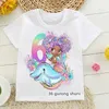 T-shirty dziewczyna T-shirt 2-13 urodzin Digital Cartoon Printing Dziecięcy Prezent urodzinowy Ubranie urocze koszulka Baby Girl Wholel2405