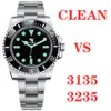 Top Clean vs Luxury Sports Uhren Männer Business ETA 3235 3135 Automatisch 904L Edelstahl Schwarz leuchtend wasserdichtes Tauchen 40 mm 41 264H
