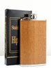 8 oz en acier inoxydable Flask en bois motif en acier matériau whisky bouteille 9923083