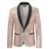 Costumes masculins brillant glitter en or brillant paillettes ornées de blazer veste de nuit masculine costume de costume chanteurs homme vêtements de scène