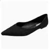 Chaussures décontractées plus taille 31-46 Femmes Flats Slip on Flat Couleur solide Femme Boat Board Black Tissu paillettes Dames Ballet