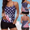 Swimwear femminile 2022 Nuovo costume da bagno diviso Womens Tankini Copri per la prima volta il giorno della bandiera nazionale conservato