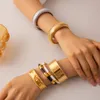 Texture in acciaio inossidabile pezzi pezzi di braccialetto di serpente bracciale 18k oro oro largo braccialette di braccialetti di gioielleria da donna regalo 240510