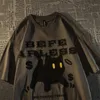 T-shirt feminina strtwear punk escuro gótico preto gato gráfico t camisetas homens homens hip hop hop top tops superdizes verão grande 2xl harajuku casual y240509