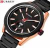 Curren Watches for Men Luxury Stainless Steel Band Watch Style Casual Quartz Wrist Watch With Calendar Black Clock Masculino Presente6397202