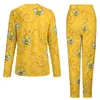 Women's Sleepwear Hives Print Pajamas Honey Bee 2 Pieces Casual Set Female Long-Sleeve Warm Oversized