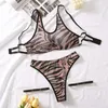 Bras stelt luipaard ondergoed voor vrouwen sexy enige alleen fans kit comfort mesh dames push omhoog bh 3pcs romantische erotische lingerie set