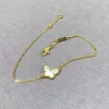 S925 Sterling Sier Sweet Butterfly Kolczyki dla kobiet luksusowa marka Clover Shell Short Choker Bracelets Naszyjnik Prezent biżuterii Z95K#