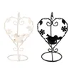 Titulares de vela H8WB Titular vintage Iron Heart Heart Bird Table Decorativa peça central Tealight Stands para os amantes presentes