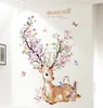 Shijuekongjian herten konijn dieren muurstickers diy bloemen muurstickers voor huis kinderkamers baby slaapkamer decoratie 2011301828428