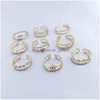 Рандные кольца Diamond Crystal Gold Sier Women Fashion Jewelry Sweet Retro Elegant Flower Dif