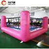 Ship de porte libre Activités extérieures 4x4m 13x13ft rose interactive Bague de boxe de lutte gonflable, Zone de jeux de joute gonflable