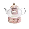 Topgrade de style pastoral européen Bos Chine tasse de café Set Pot Taapot Soucoupe Spoon Milk Sugar Bow Bowl 240508