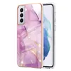 Cas de téléphone portable pour Samsung S24 Ultra S23 S22 Plus Ultra Doubing Electroplated Marble Designer Mobile Phone Case