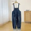 Jumpsuits voor dames rompers denim jumpsuits voor vrouwen Koreaanse stijl rompers casual vintage playsuits rechte broek losse overalls een stuk outfit vrouwen y240510