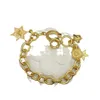 Designer smycken Bangle f Beauty Head Five Point Star Armband Mässingarmband