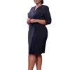 Plus -Size -Kleider Frauen formelle elegante Midi Lady formelle afrikanische Kleidung lässige Sommer Neue Mode elegantes Büro Plus Größe Kleider Y240510