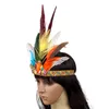 Indian Crystal Crown Feather Bandbands Festival Festival Célébration Crésive Carnaval Headgear Halloween 240510