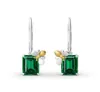 Hoop Huggie Luxury Green Crystal Square Stone Earrings Vintage Gold Color Small Boe Boho Silver Party for Women6665867