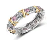 Klusterringar storlek 511 handgjorda smycken överlägg 925 sterling silver rosa cz stenar bröllop guldband för kvinnor gåva1319807