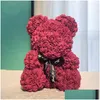 Dekorativa blommor kransar rose björn mödrar dag teddy mamma gåvor valentiner för kvinnor flickvän jubileum jul droppleverans dh7zs