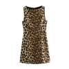 Robes décontractées Leopard Summer Femme 2024 Chic Print Slim Mini Mini Party Dress Street Elegant Youth