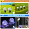 MLKNK Solar Globe Light Outdoor Waterproof-solar Ball-solar Garden Light-solar Orb Outide 4 Pack Cracked Gla Ball for Lawn Patio Yard Backyard