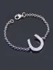 Lead and Nickel Link Chain Bracelet Horse Shoe Bracelets Equestrian Horseshoe Jewelry Decorated with Bling White Czech Crysta2703839