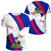 Męskie koszulki Męskie T-shirt 3D Drukuj Country Emblem Flaga Karaibskie Morze Morza Haiti Wyspa Streetwear Mężczyźni/Kobiety Shirt Krótkie krótkie rękawie J240509