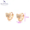 Boucles d'oreilles cerceaux xuping bijoux arrivante charme papillon bébé boucle d'oreille or plaqué pour femmes dame fesse de fête en pierre cadeau