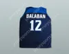 Custom nay mens Youth / Kids Darko Balaban 12 Club Melilla Baloncesto Navy Blue Basketball Jersey Top cousé S-6XL