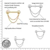Nipple Rings Right Grand ASTM F136 Titanium Threadless Push Pin Nipple Shield Ring with Double Chain Dangle 14G Barbell Piercing Jewelry Y240510