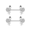 Nipple Rings 2pcs Titanium Animal Series Nipple Piercings Barbell Fashion Flower Heart Dangled Shield Bar for Women Girl Nipple Ring Piercing Y240510