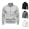 Мужские рубашки T Plus Tees Polos New Men High Seck Button Sweater European Casual Cold Color Jacket для мужчин плюс футболки