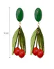 Moderner Stil Red Cherry Quaste Ohrringe Frau Lange Ohrringe Wildtemperament Ohrringe Y19051002243v9290528
