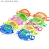 Goggles de plongée 1pc en silicone pour enfants anti-brouillard Swimming Goggles plongée et surf conception mignonne adaptée aux filles pour garçons pour prendre des douches de maillot de bain d'été Q2404101