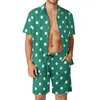 Men's Tracksuits Polka Dots Men Desenta shorts casuais amarelos brancos Camisa de férias engraçada de verão Design de manga curta Tamanho grande aniversário de terno