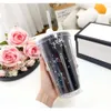 2024SS Designer black white Tumblers plastic cup classic star sequin cold drink transparent double-layer juice straw cup Student portable cup with gift box 450ml