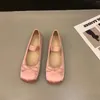 Casual Shoes Women Flats Fashion Classic Silk Ballet Women's Spring Vintage Satin Silver Mary Jane Elegant Valentine