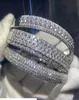 Сверкающее новое прибытие роскошные украшения 925 Серебряное серебряное серебряное заполнение белого сапфира CZ Diamond Women Wedding Brangle Браслет 6228317