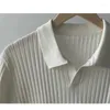 Herrpolos 2024 Summer Stylish Rands Lapel Short Sleeve Polo Shirt Versatile Casual Sticked Top Trendy Bekväm mjuk bomull