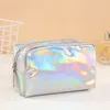 Solid Color Laser Cosmetic Bag Ins Wind Portable Wash Storage Makeup Present Pouch Travel Organizer 240419