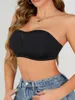 Sutiã de coleta de sutiã feminino feminino transparente alça de ombro 2-em 1 cueca de base curta curta