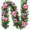 Fleurs décoratives 2,7 m de LED Light Christmas Rattan Couronne de luxe Décorations Garland Decor With Lights Mariage de fête à la maison