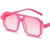 Gli occhiali da sole possono colorare gli occhiali da sole unisex occhiali da sole a doppia fascia da sole Anti UV bicchieri quadrati personalizzati semplici Google J240508